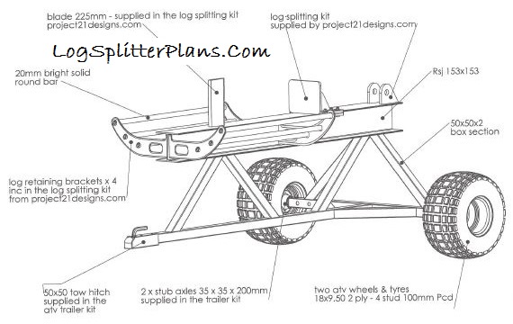 High Top Log Splitter CAD Plans