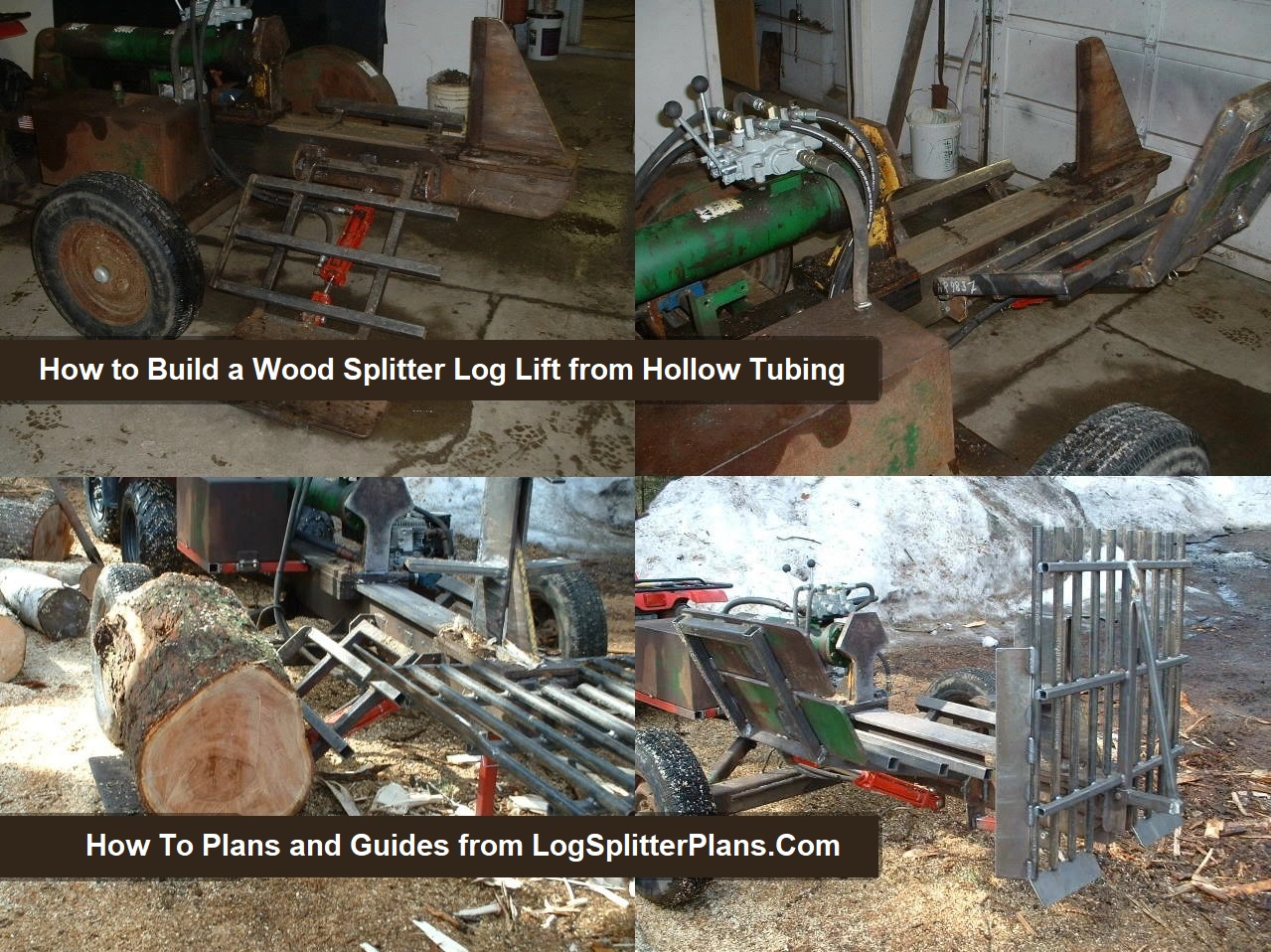 Home Built Hollow Tube Wood Splitter Log Lift